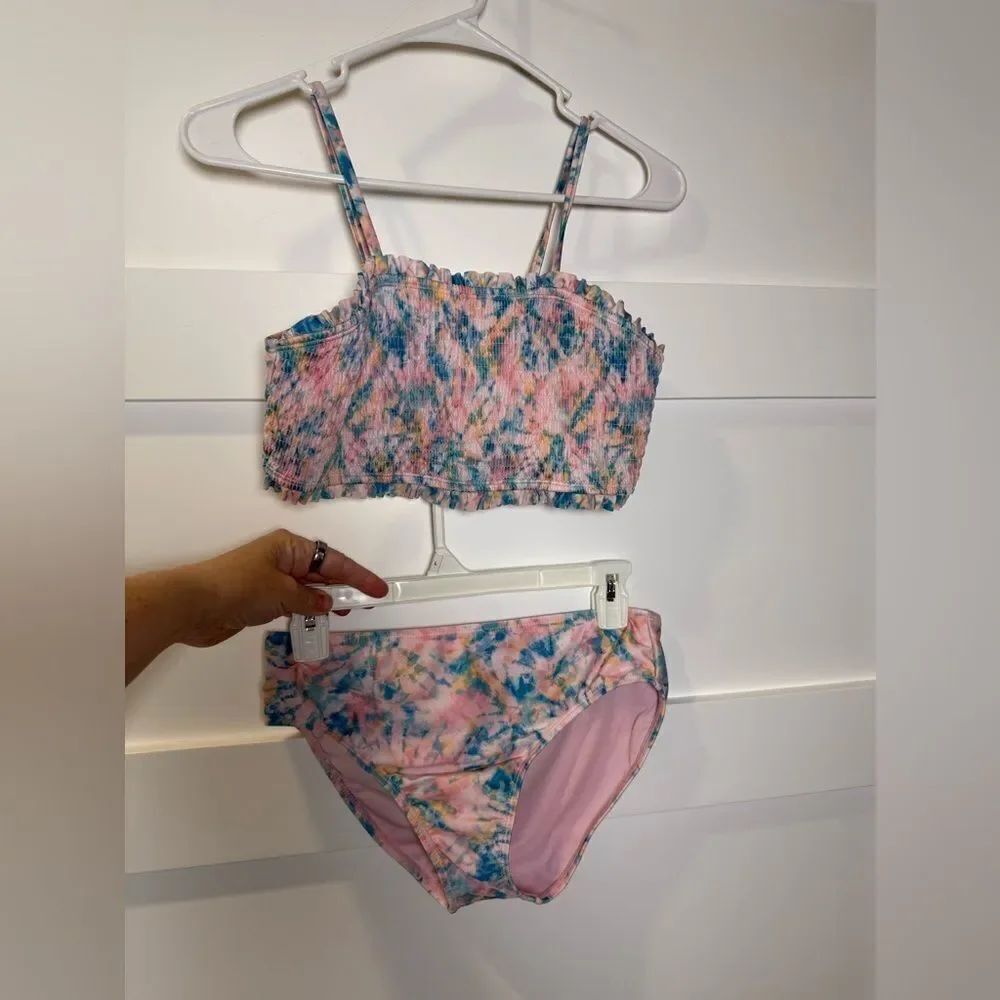 Crown & Ivy kids Colorful Tie-Dye Bikini Set size 16